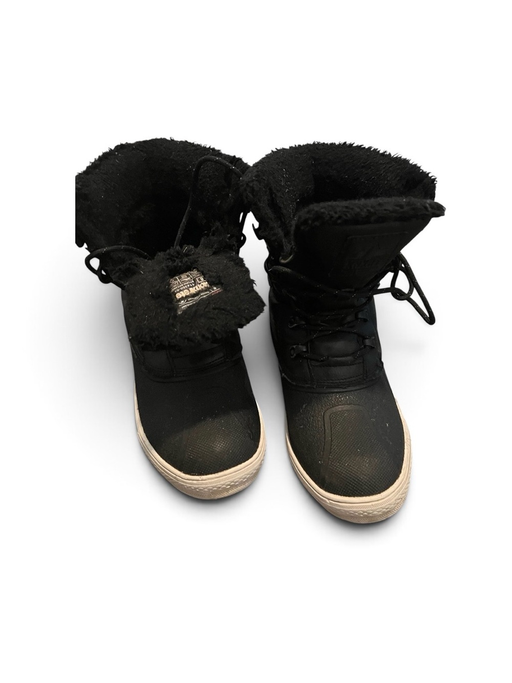 Black Faux-Fur Lined Women's Winter Boots